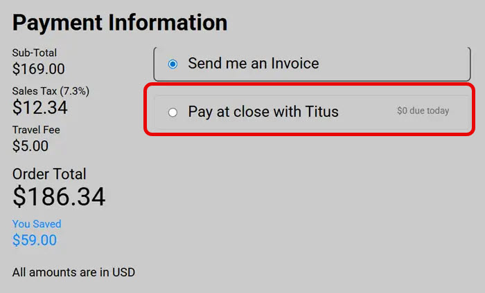 Payment options for Snap2Close Real Estate Photography.