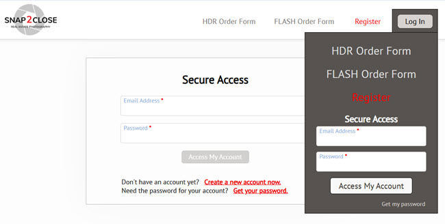 How to register your account on Snap2Close Real Estate Photography portal.
