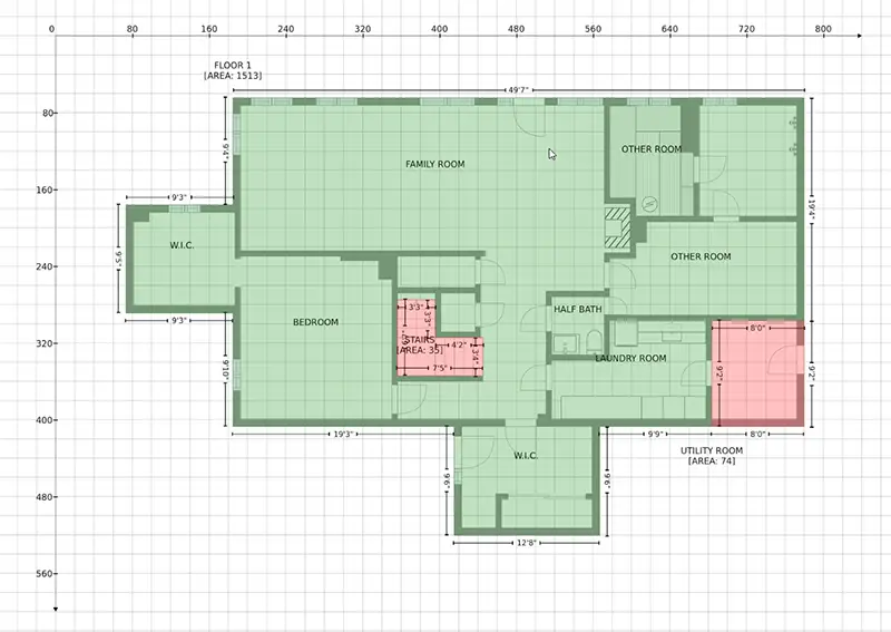 GLS or Gross Living Area Floor Plan