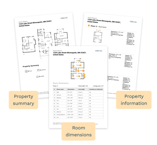Interior Home Data Report by Snap2Close Real Estate Photography
